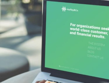 Haffey & Co. website on a laptop