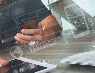 man browsing the web