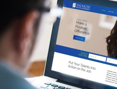 SALMON health website on laptop screen