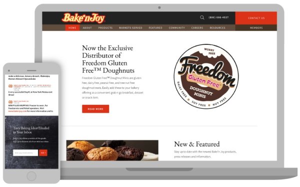 bake n joy website homepage