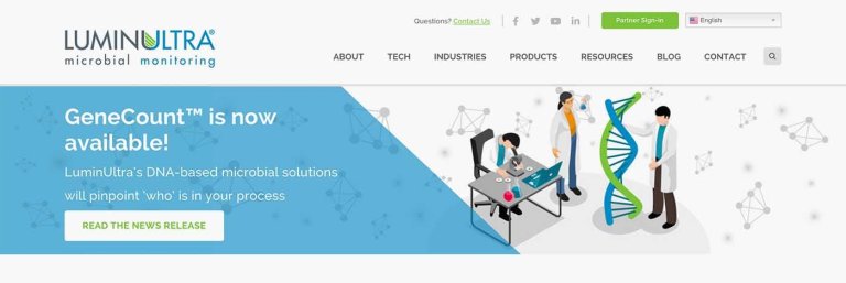 Biotech Web Design Example: LuminUltra.