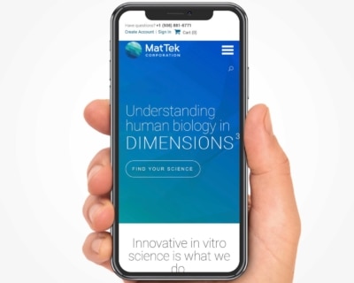 Biotech Website Example: MatTek.