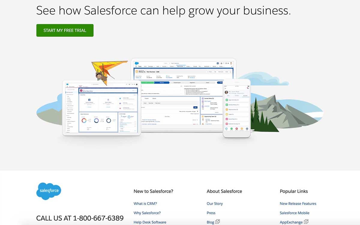 Salesforce Homepage: CTA.