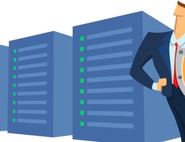 Server and security guard, isolated on white background