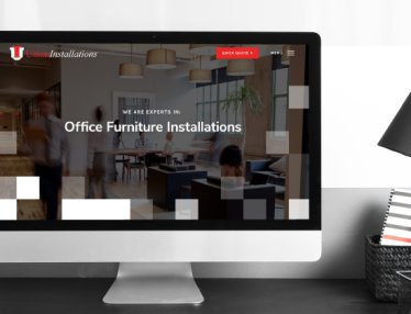 Union Installations homepage after the completion of the website design project.