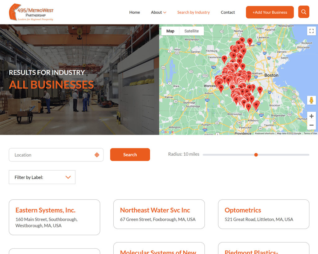 495-Metrowest Partnership Search Page