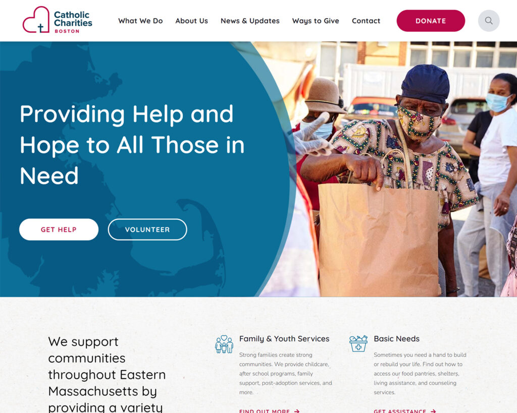 Catholic Charities of Boston Home Page After
