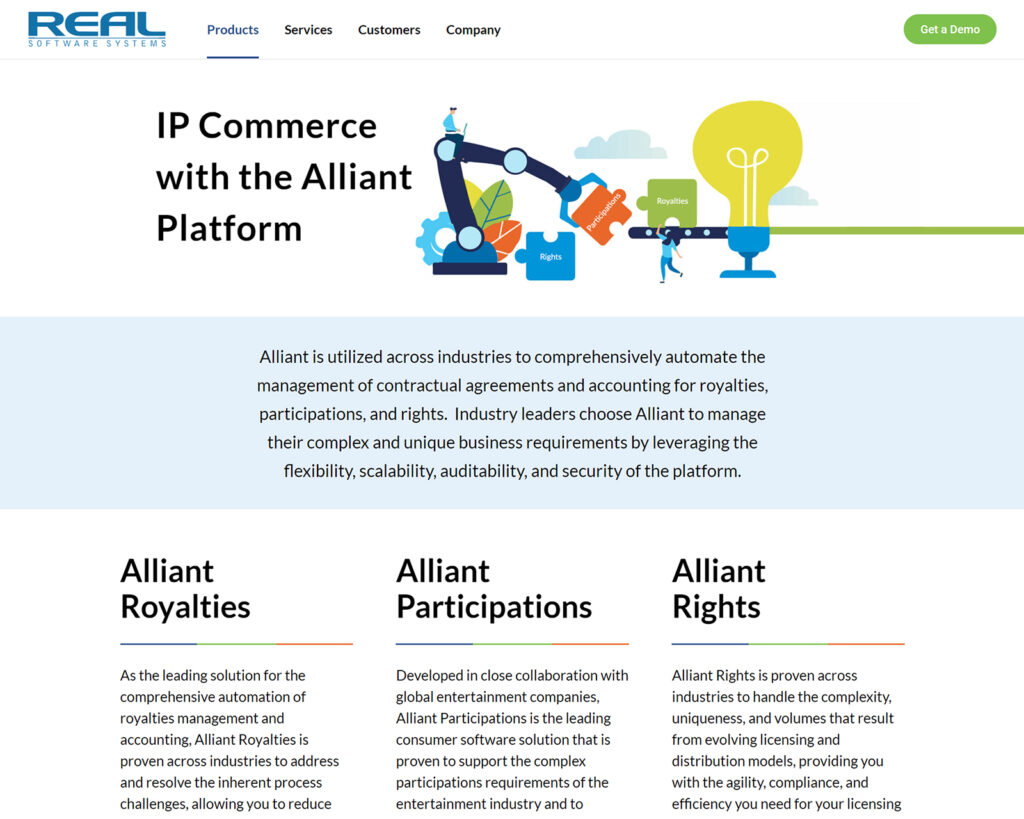 Real Software Systems Products Page After