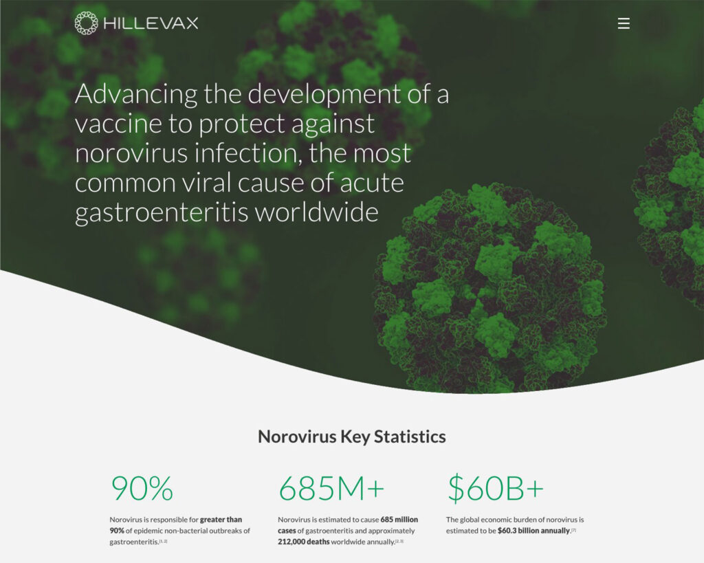 HilleVax Homepage -- Before