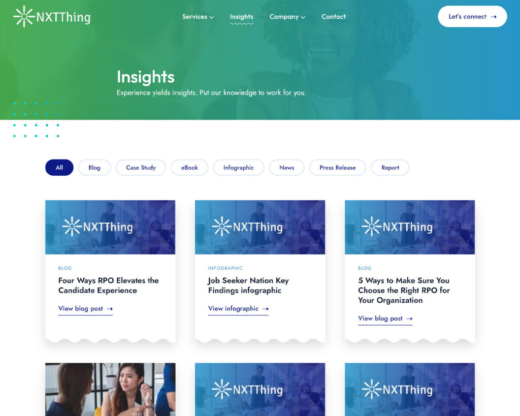 NXTThing Insights Page image