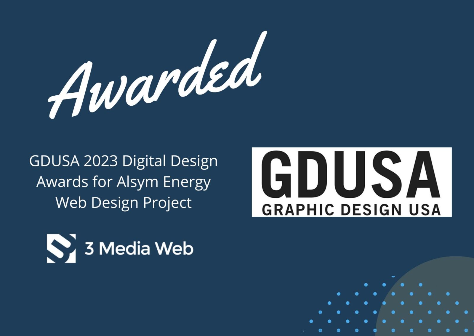 3 Media Web is excited to announce another web design award this year. 