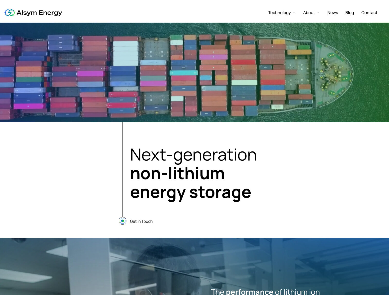 The new Alsym Energy homepage from the 3 Media Web web design project. 