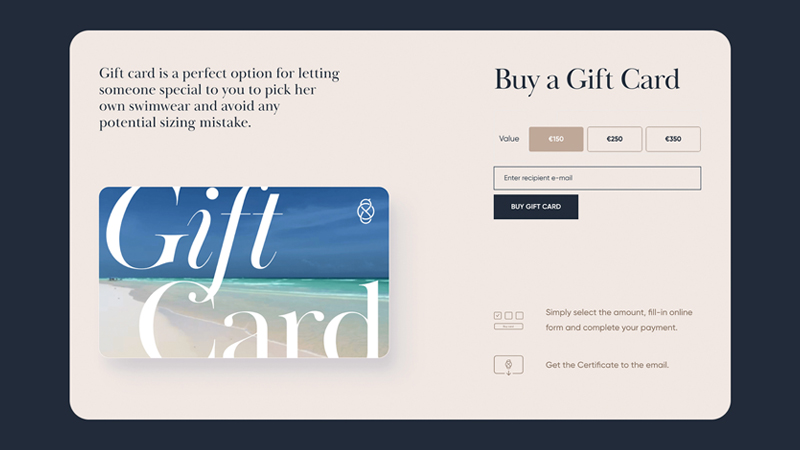 Make sure your content is readable, like this gift card landing page.