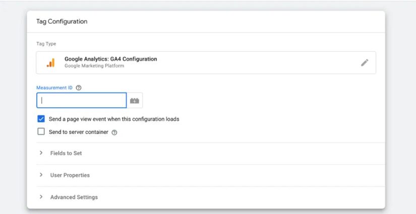 Add your GA4 tracking code into the GTM tag configuration window. 