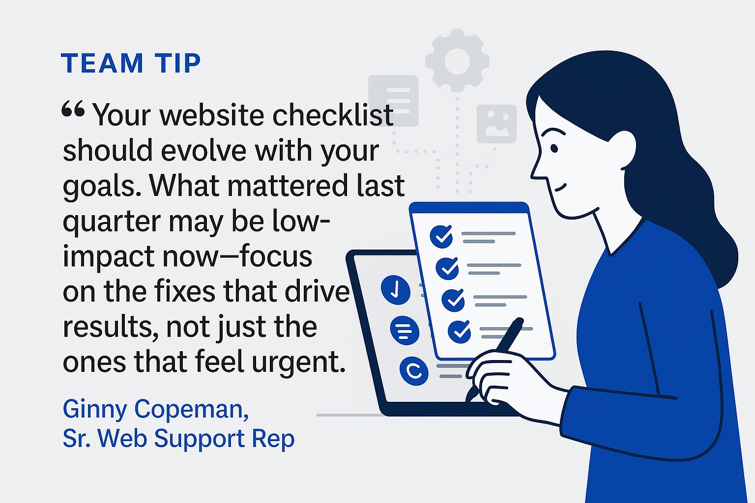 Team Tip from 3 Media Web’s Ginny Copeman