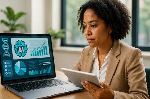 A Biotech CMO reviews website growth and available AI tools.