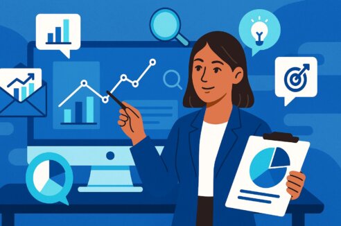 An illustration of a marketing leader review website insights.