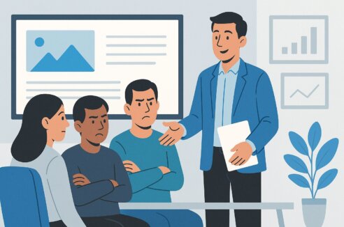 A CMO meets with a skeptical marketing team.