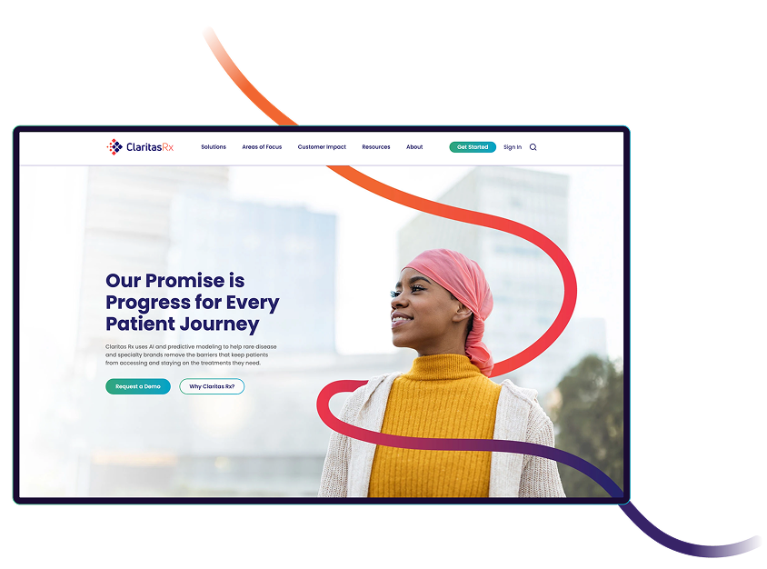 ClaritasRx.com homepage after the healthcare website redesign