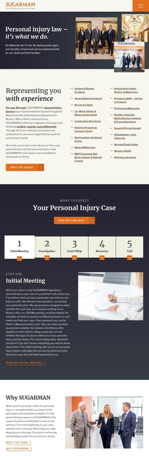 SUGARMAN website homepage full-page design