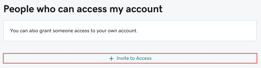GoDaddy Delegate Access page with the Invite to Access button highlighted.