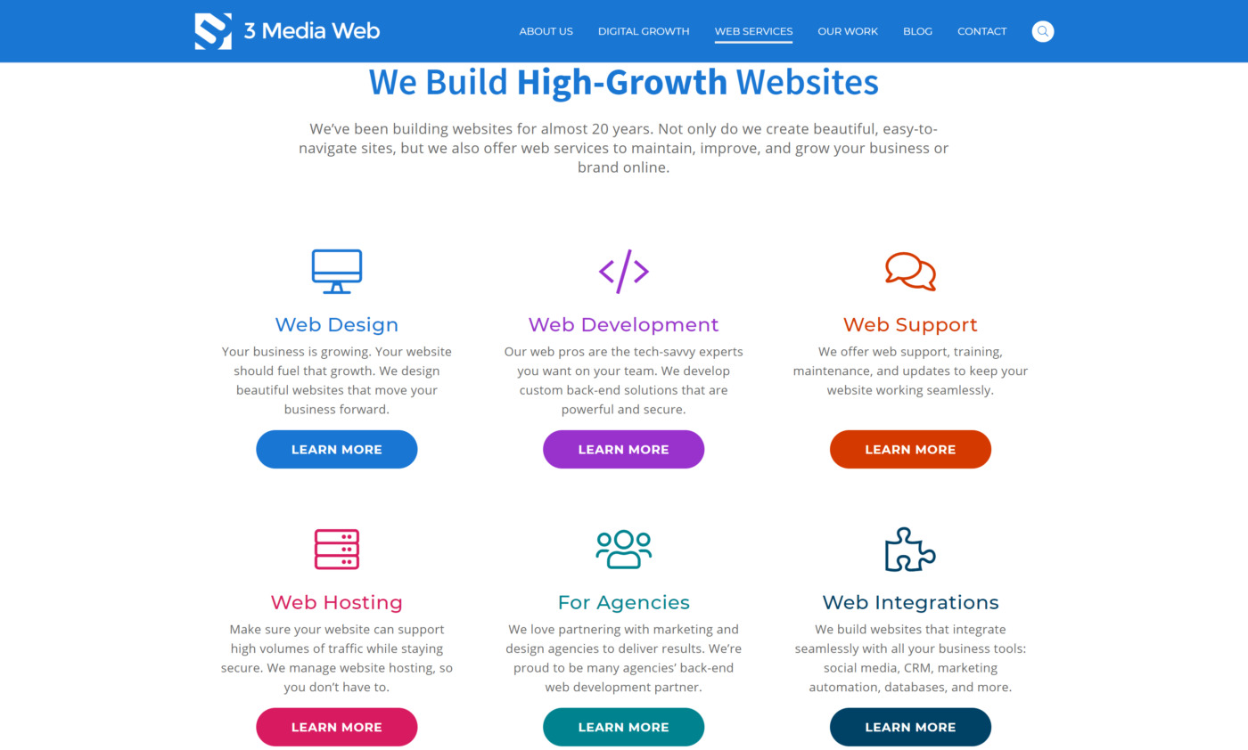 3 media web services and offerings