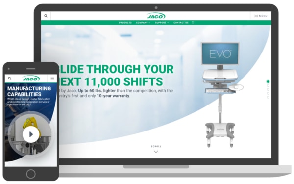 A new look for the Jaco website after the 3 Media Web website overhaul project.