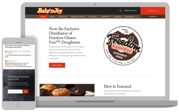 bake n joy website homepage