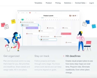 Asana B2B Website: Product Demo Examples.