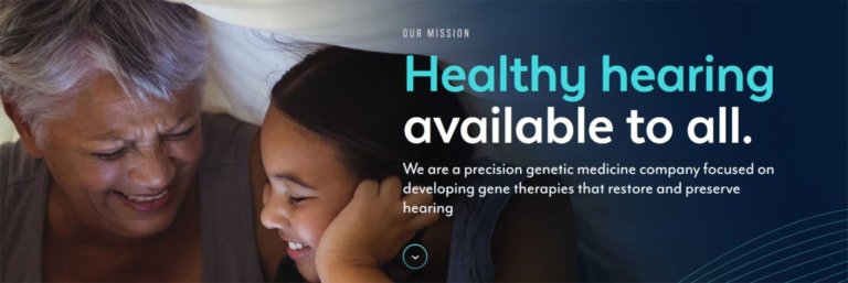 Biotech Web Design Example: Akouos.