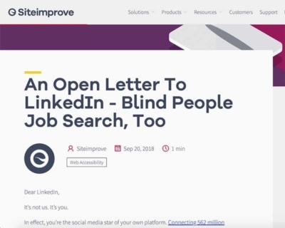 Screenshot of a "Dear LinkedIn" Open Letter.