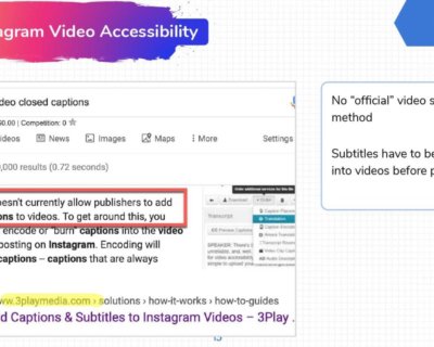 Instagram videos lack accessibility functions like subtitles.