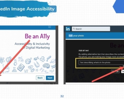 LinkedIn Image Accessibility Screenshots.