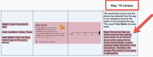 Google Quality Raters Guide, Sep 2019 Update 12 - Fully Meets App Search: Old.