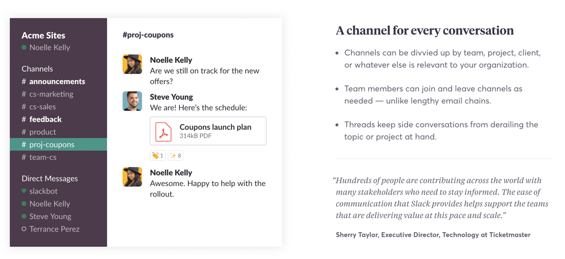 Slack Channel Screenshot