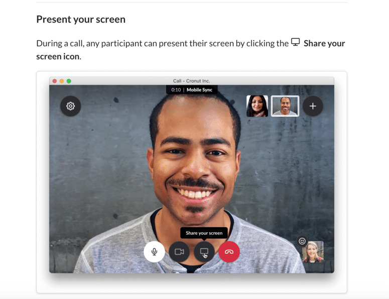 Slack screen share