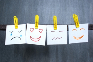 emotions on paperclipped stickies